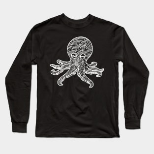 Octopus Zentangle - White Lace Long Sleeve T-Shirt